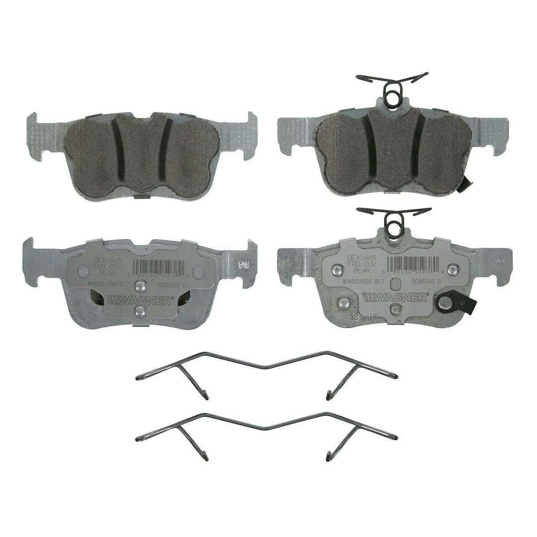 OEX1665 – WAGNER BRAKE Brake Pad, FMSI Number D1665-8893 Ceramic Set Of 4 With Pad Wear Sensor/ Pad Shims/ Abutment C...